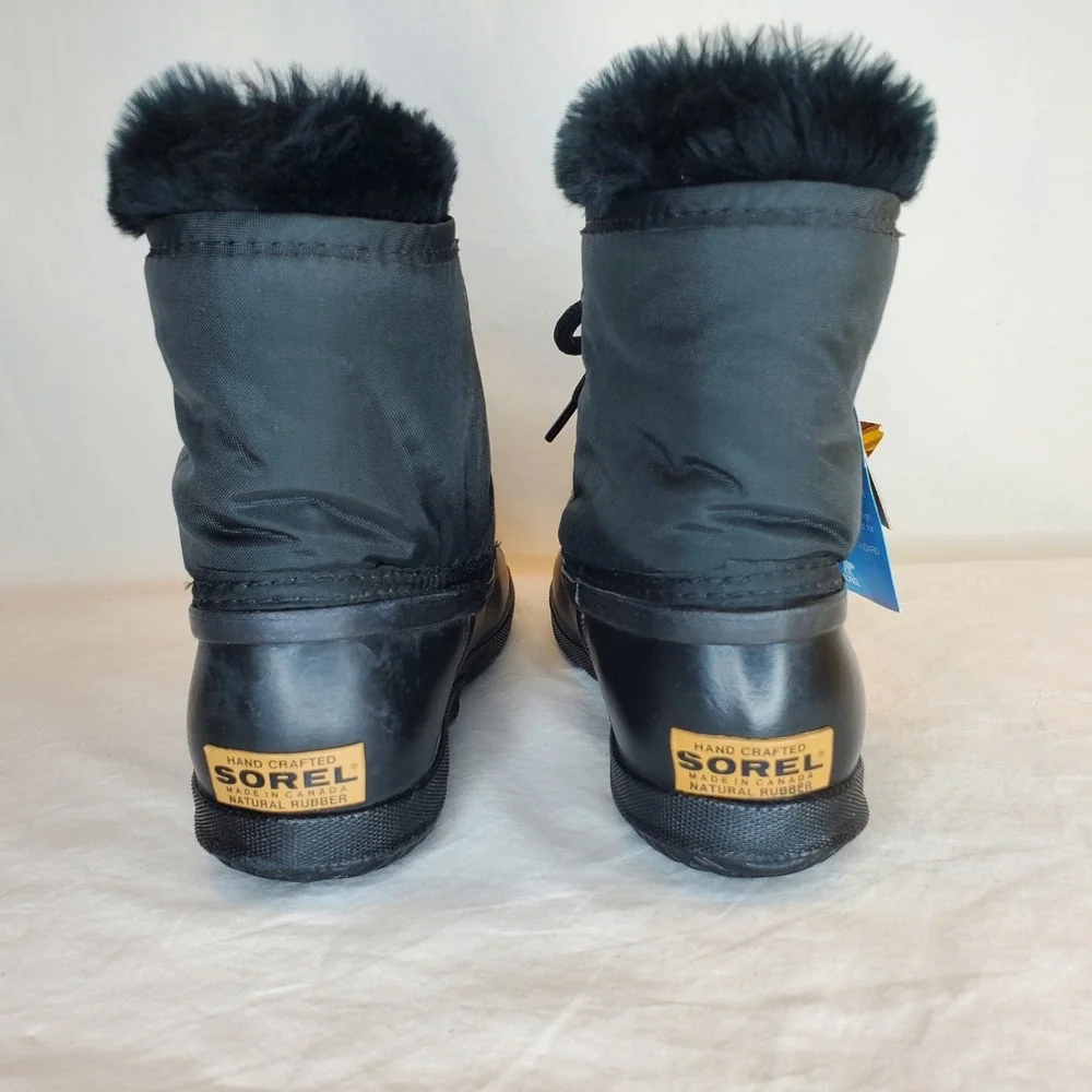 NWT VTG SOREL KAUFMAN Canadian WOMENS 5 BLACK INSULATED WATERPROOF WINTER BOOTS